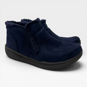 Ryka Neela Navy Blue Faux Suede Winter Boots Womens Size 9 Comfort Booties